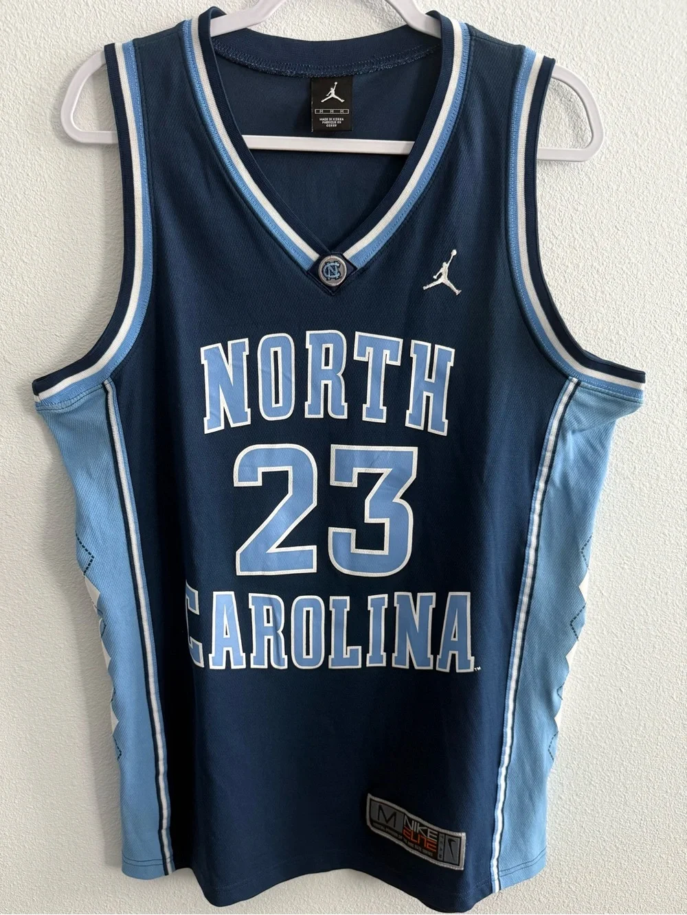 Nike Michael Jordan Navy & Carolina Blue North Carolina 23 Basketball Jersey